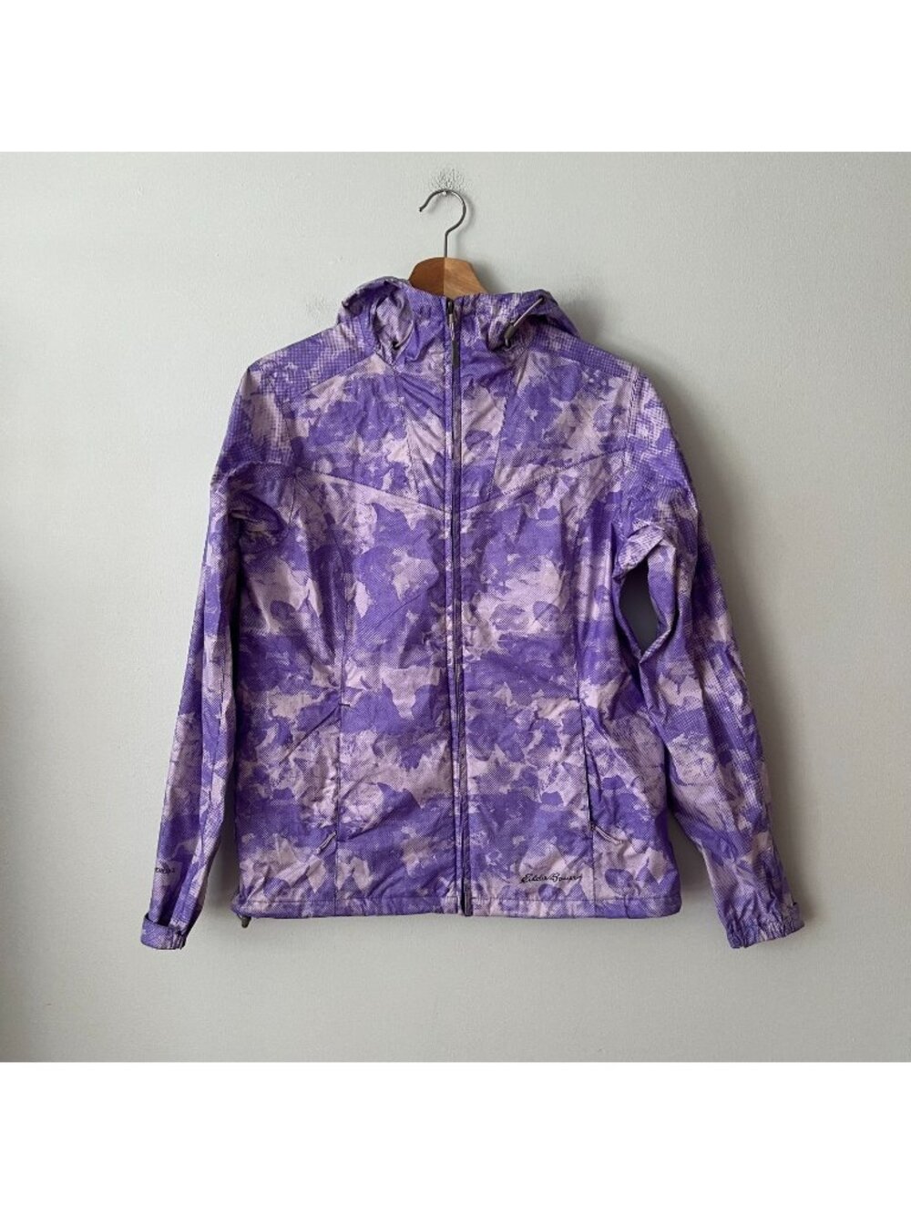 Eddie Bauer Purple Print Waterproof Rain Jacket Women's Size Small